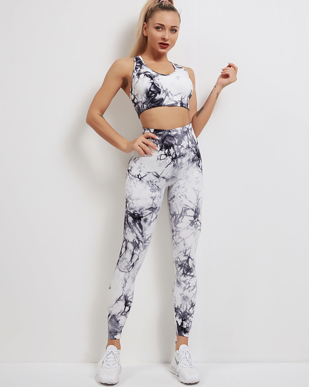 Leggings senza cuciture Fojo Dye - Bianco