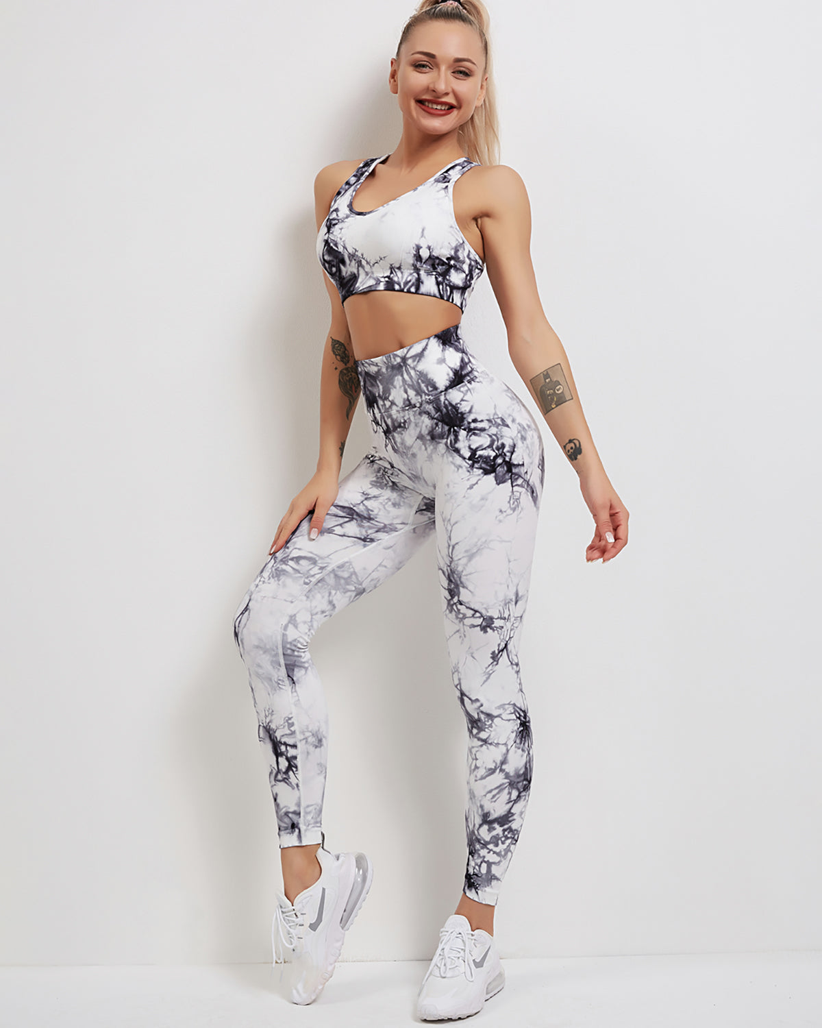 Leggings senza cuciture Fojo Dye - Bianco