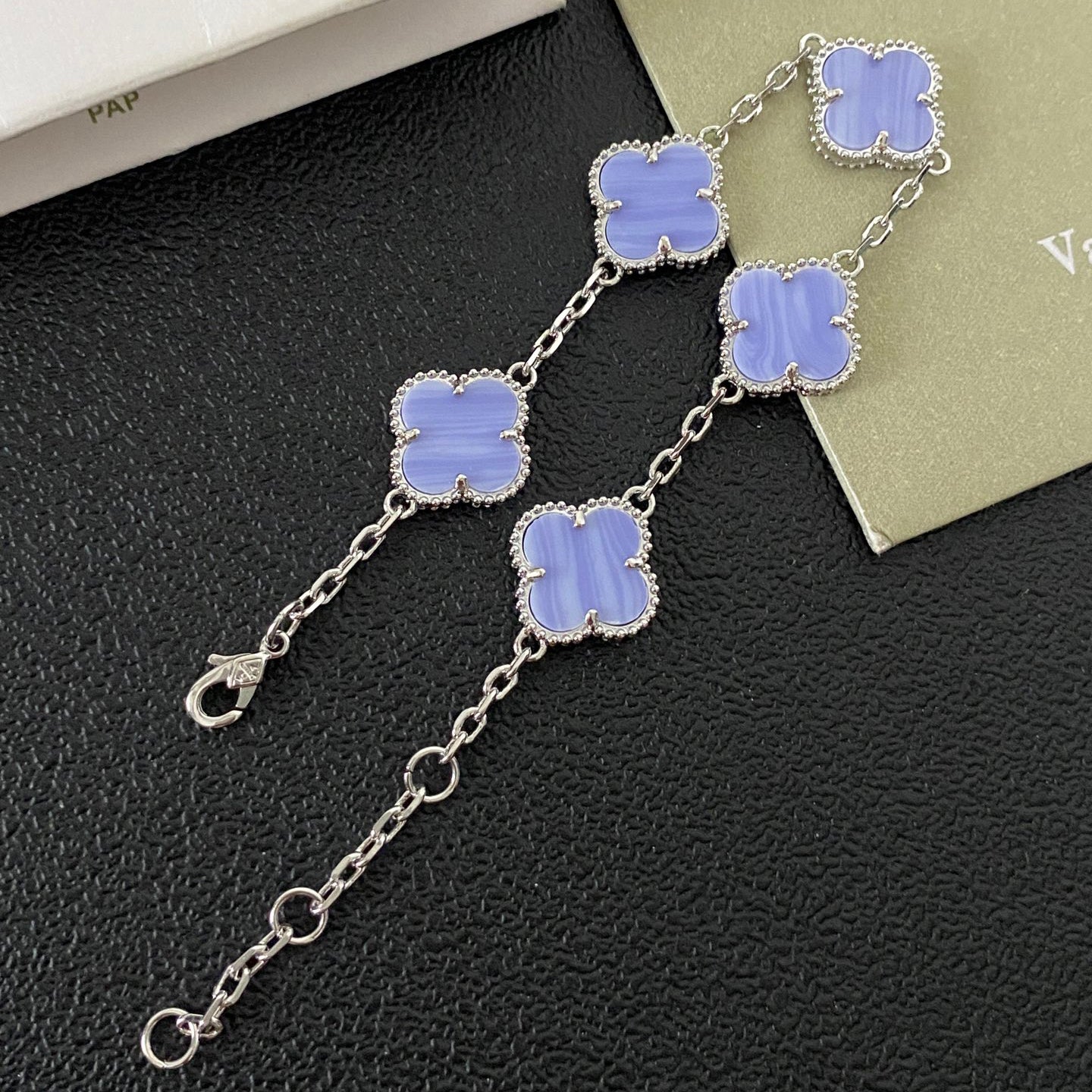 Bracciale turchese a quadrifoglio