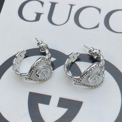 Orecchini a cerchio vintage a forma di cuore