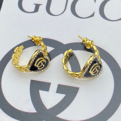 Orecchini a cerchio vintage a forma di cuore