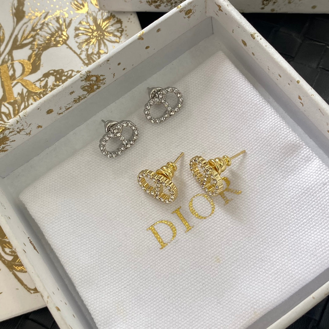Mini orecchini a bottone con strass temperamento