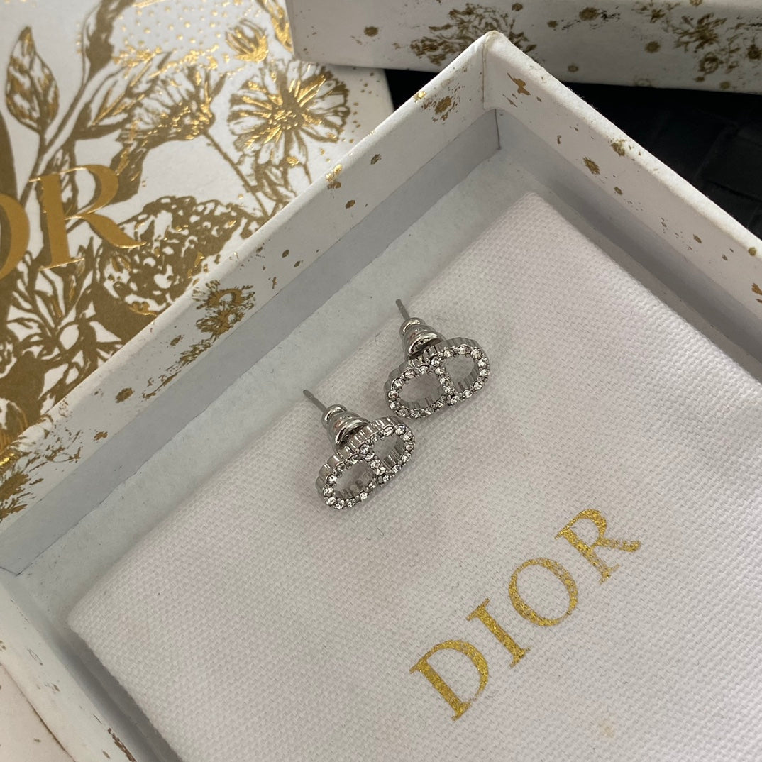 Mini orecchini a bottone con strass temperamento