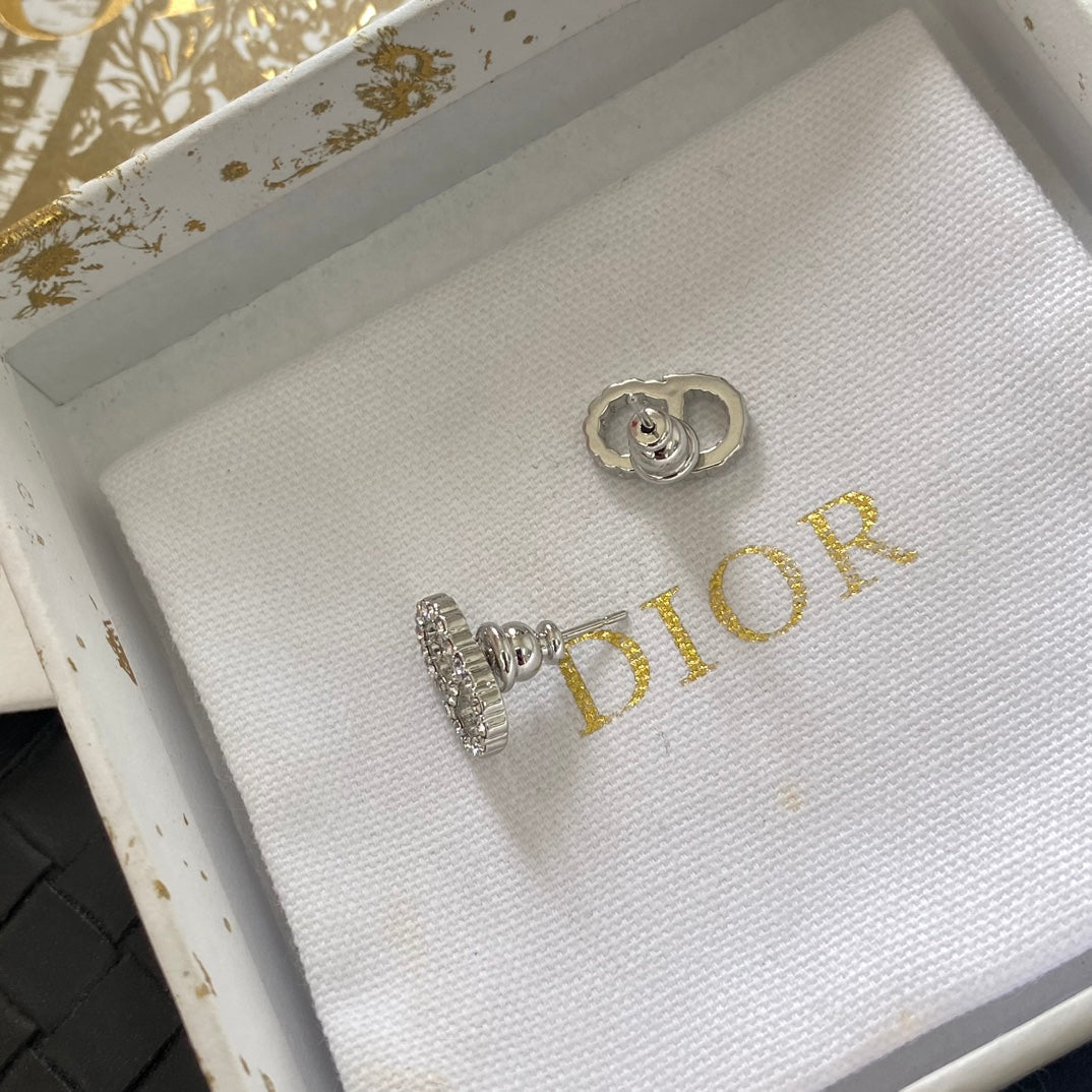Mini orecchini a bottone con strass temperamento
