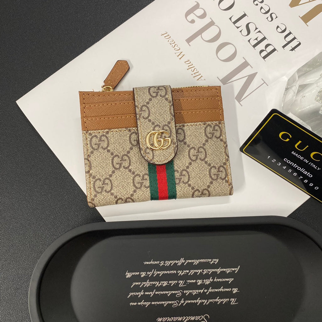 Luxury Gold Label Leather Card Holder