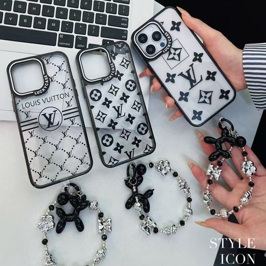 Custodia classica con bracciale in perline d'argento per iPhone