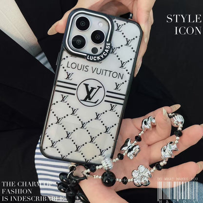 Custodia classica con bracciale in perline d'argento per iPhone