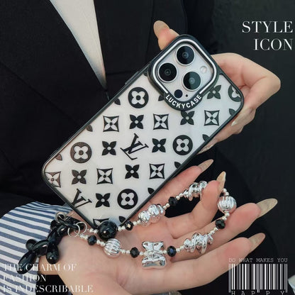 Custodia classica con bracciale in perline d'argento per iPhone