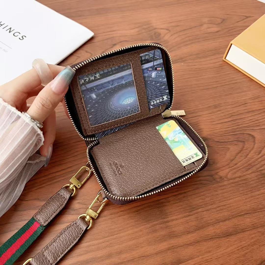 Horizontal Zipper Lanyard Card Holder
