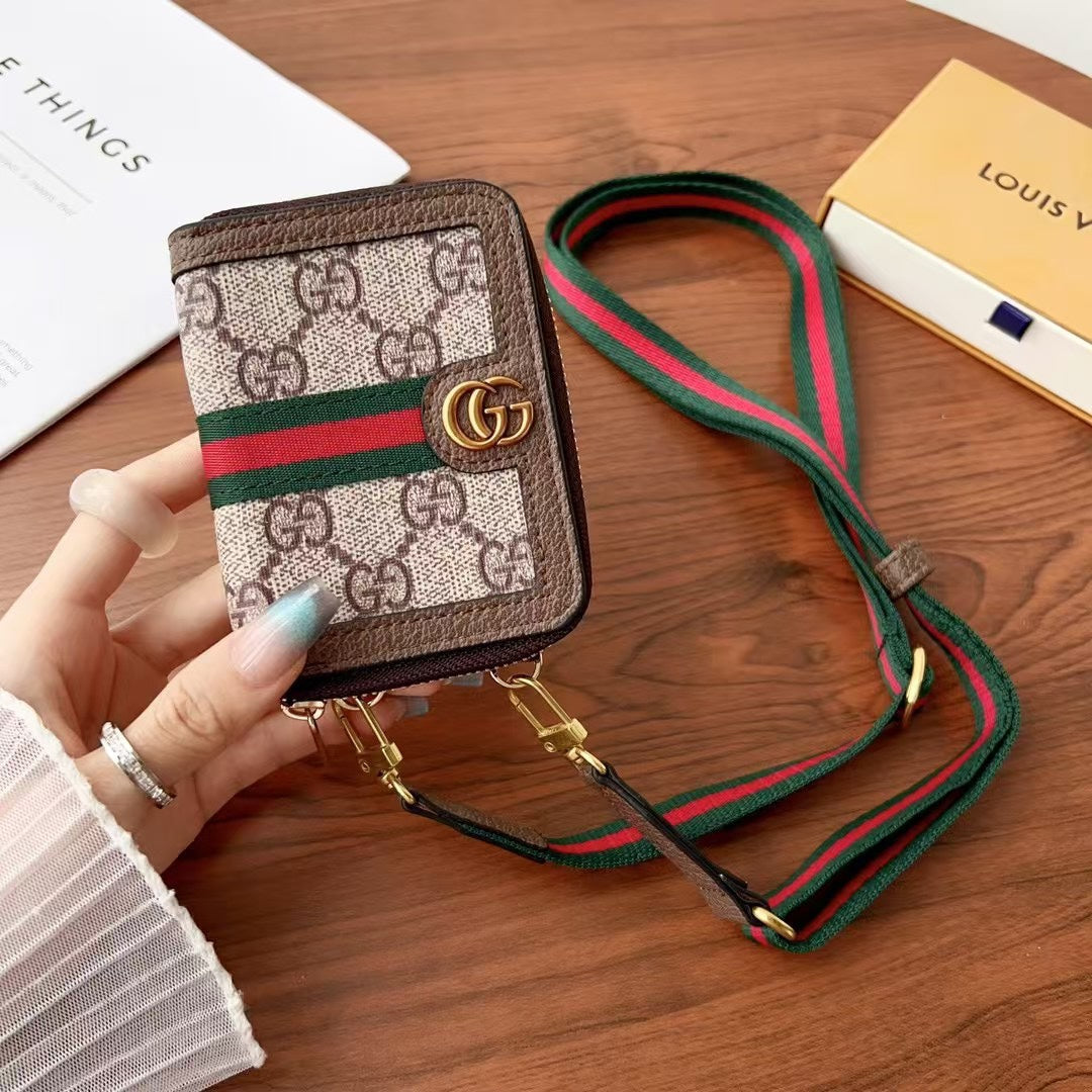 Horizontal Zipper Lanyard Card Holder