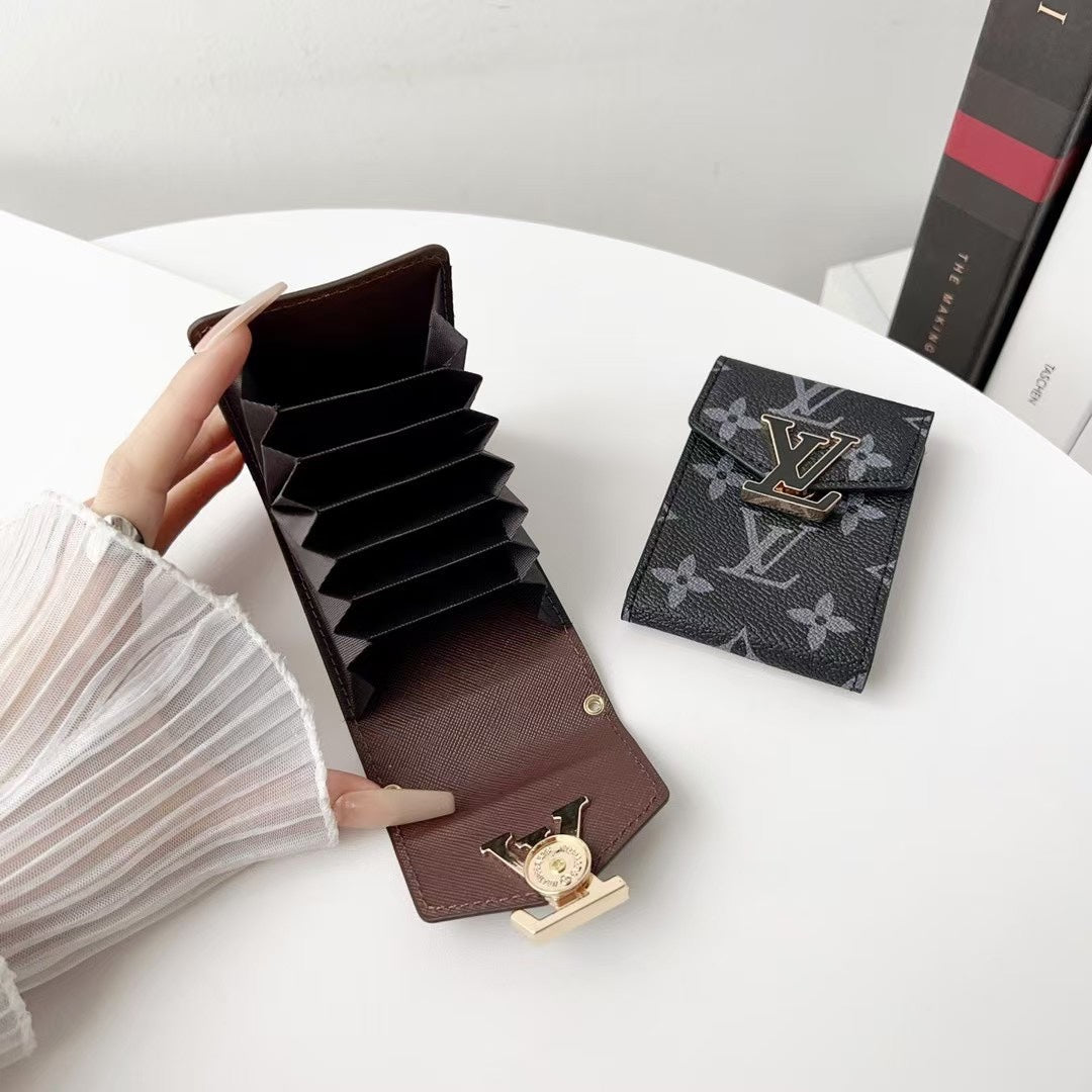 Accordion Metal Logo Multi-Slot Card Holder