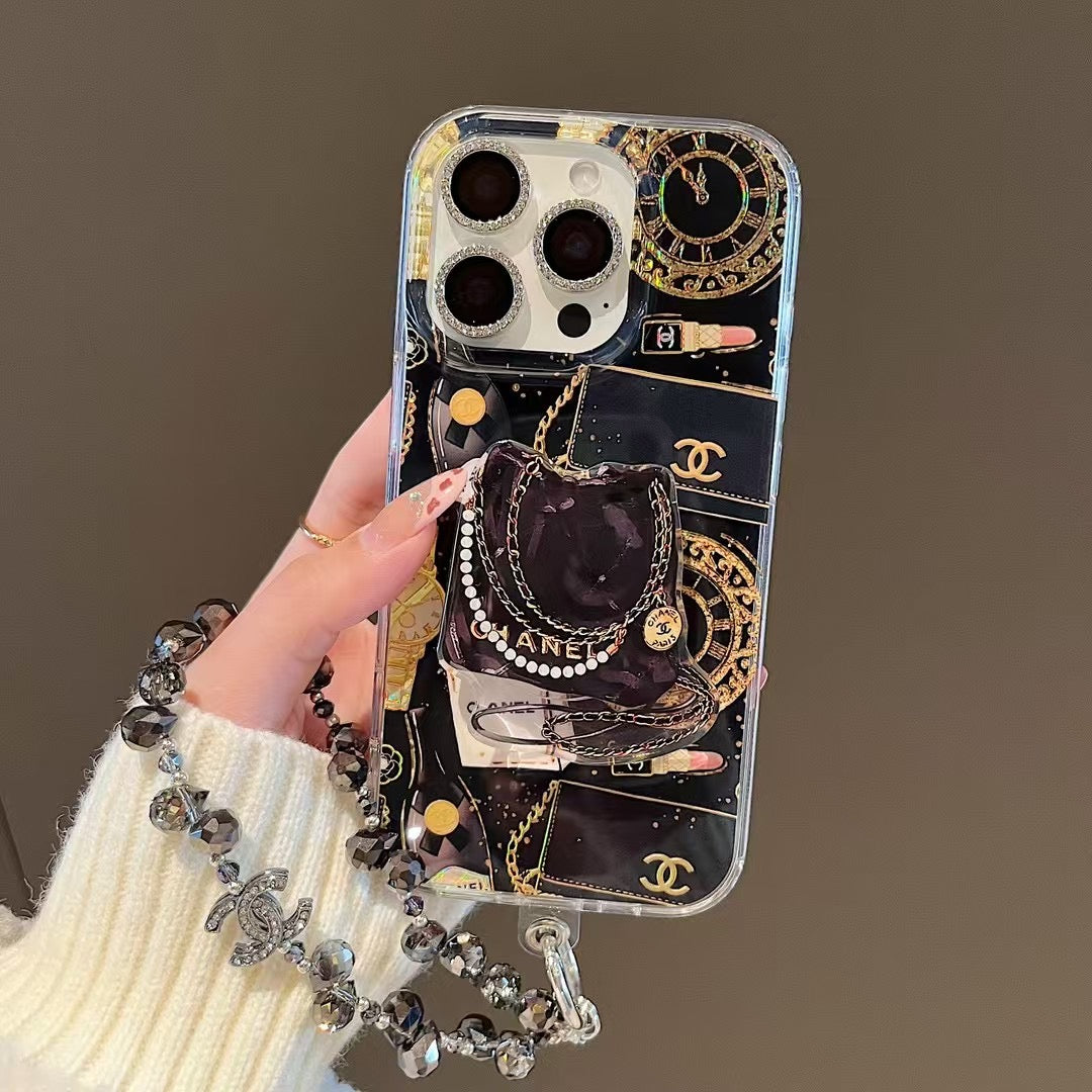 Fashion Magnetic Bracket Chain Case For iPhone