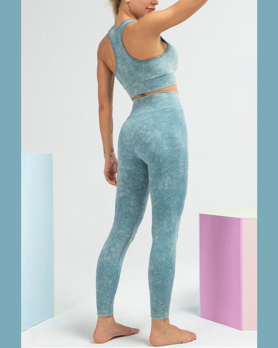 Leggings senza cuciture Infinity - Azzurro
