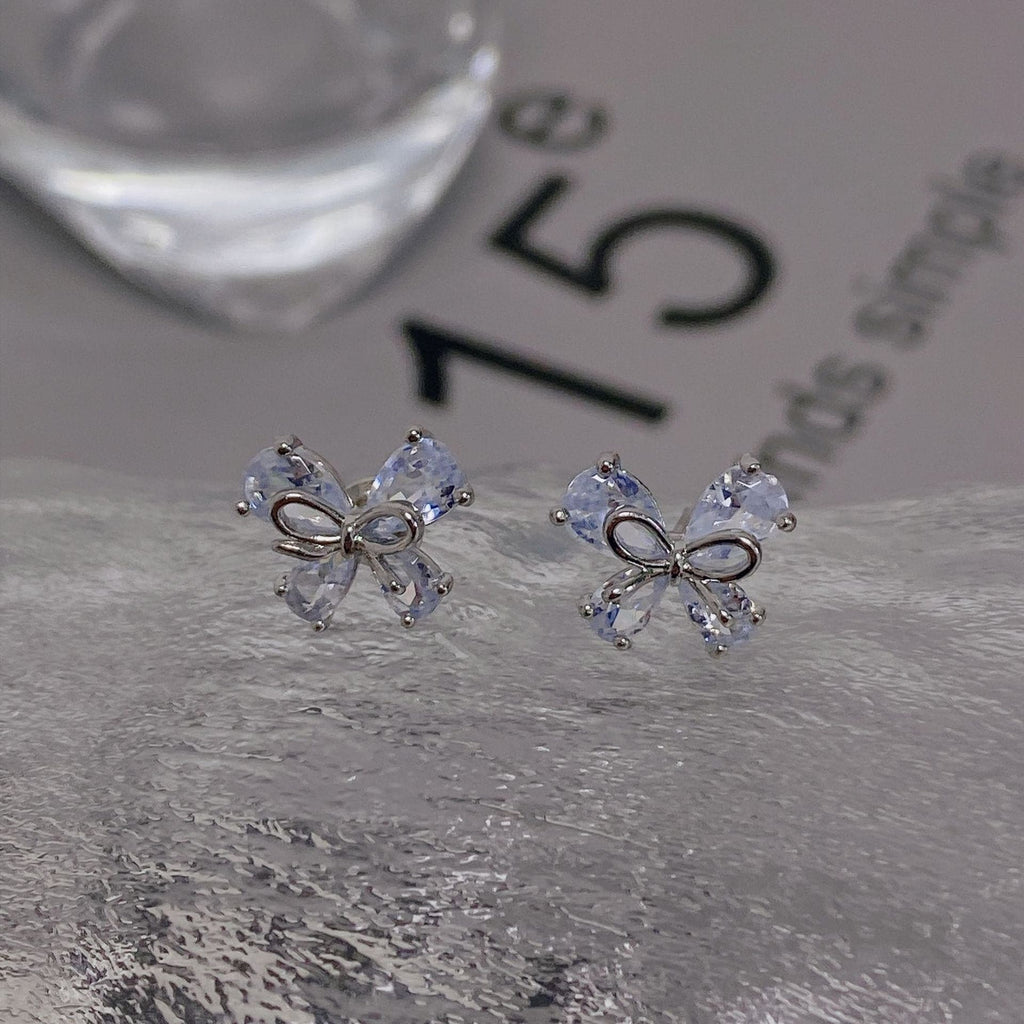 Stone bowknot earrings