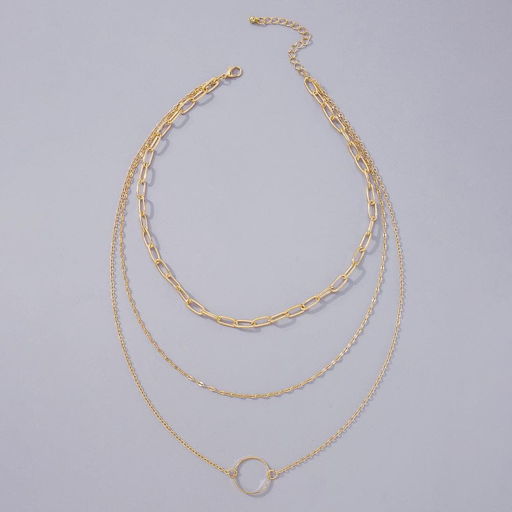 O Ring Layered Choker Necklace