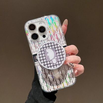 Custodia per telefono con supporto magnetico laser per iPhone