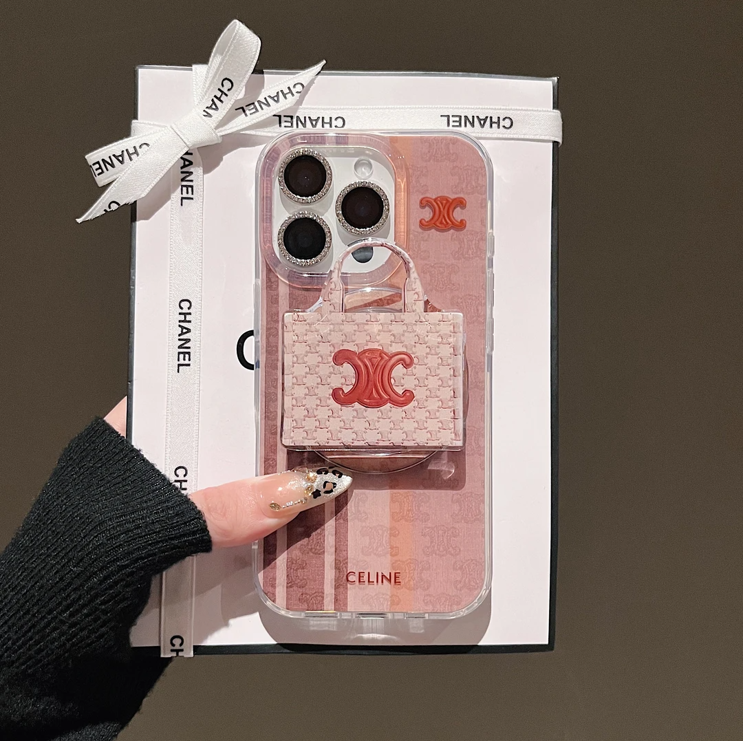 Pink Magnetic Bracket Case For iPhone