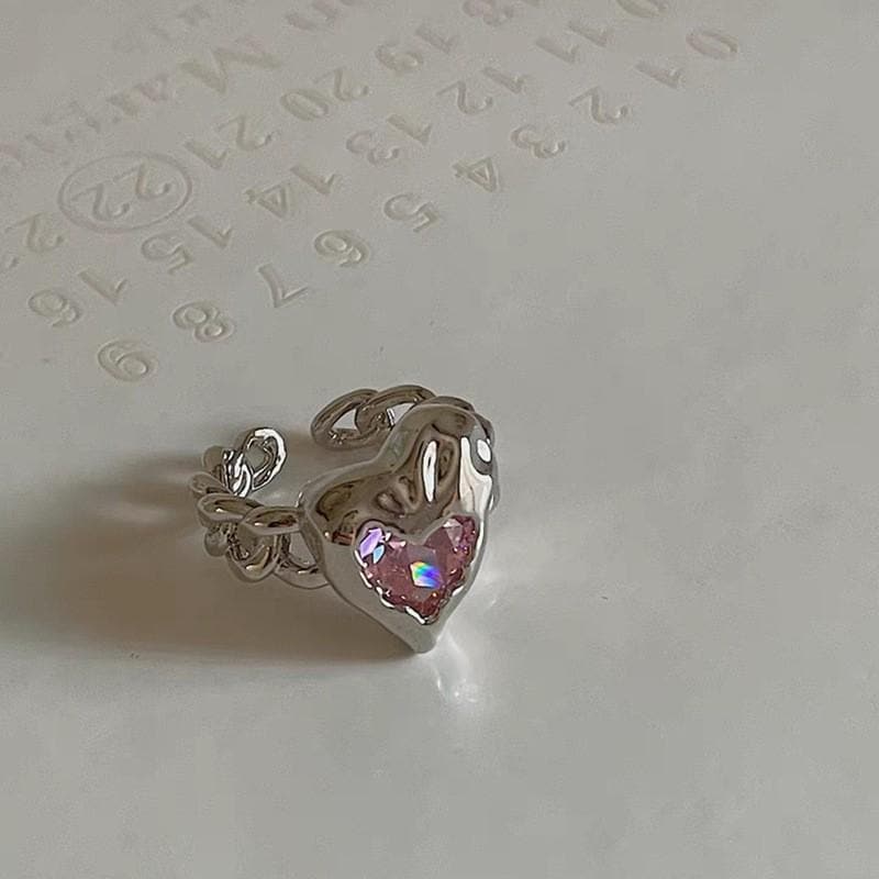 Heart pendant chain open ring
