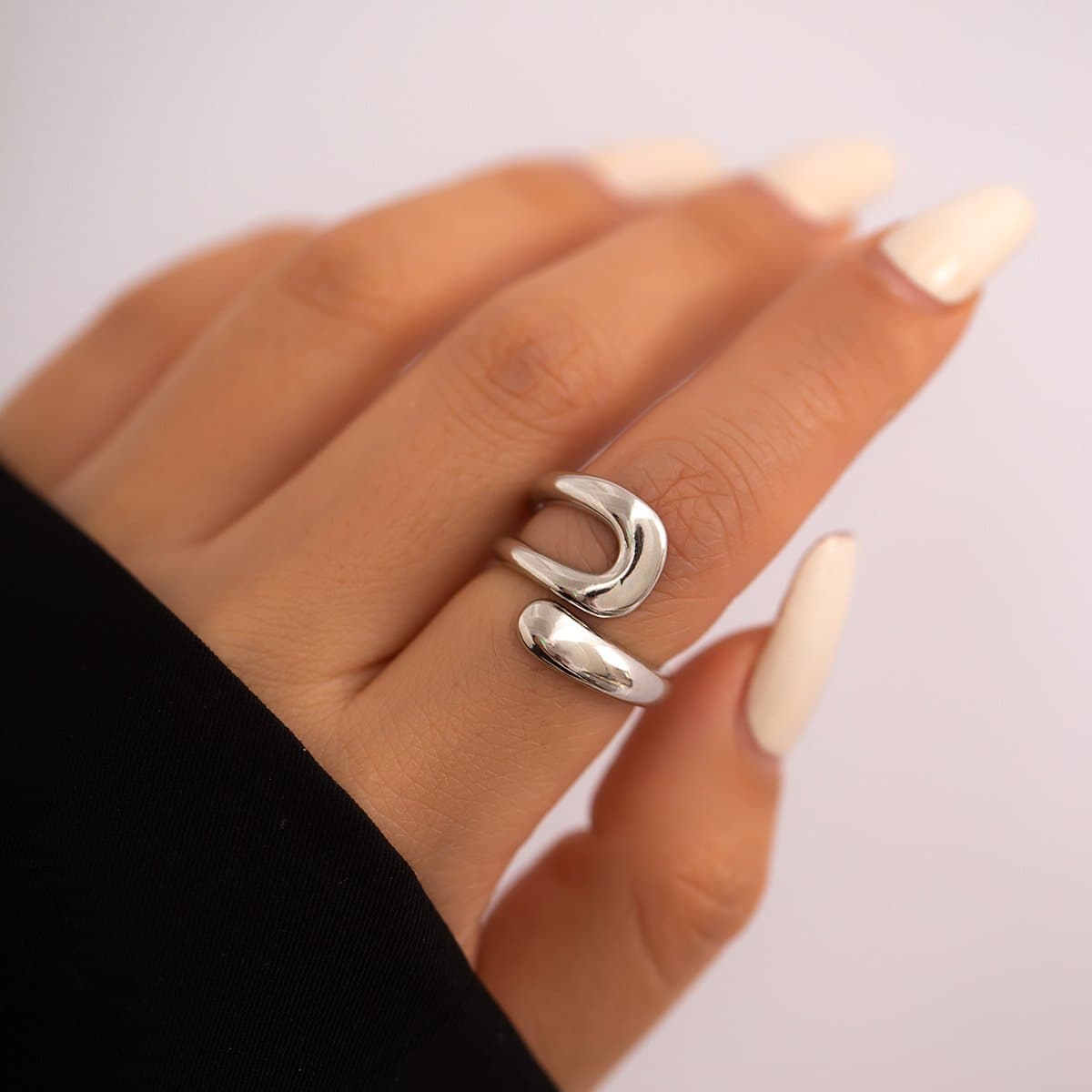 Irregular solid open ring