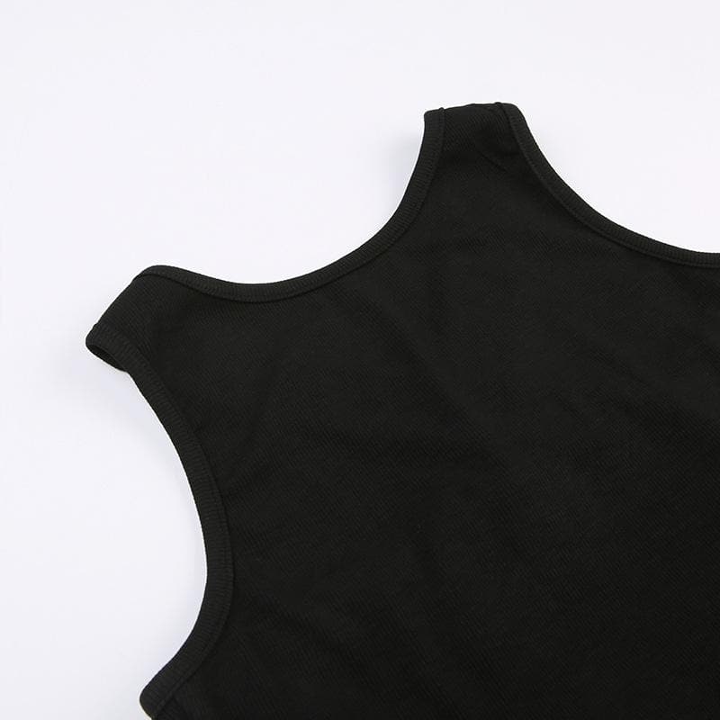 Cross back sleeveless crewneck solid backless bodysuit