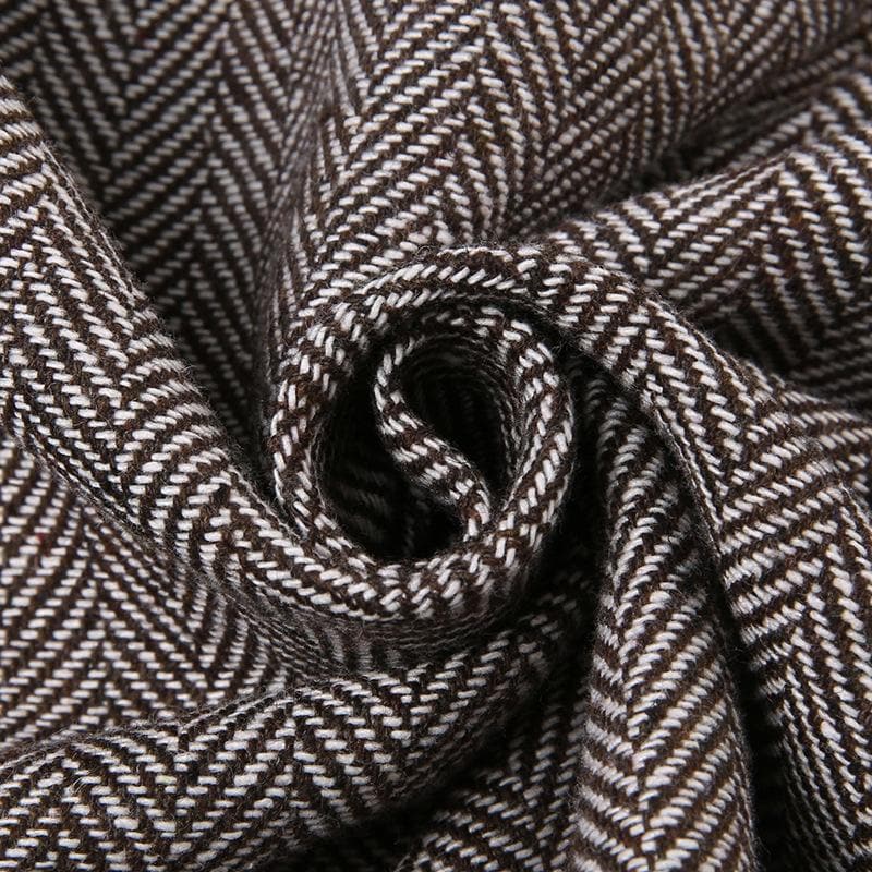 Minigonna a trapezio con cerniera a contrasto e bottoni patchwork 