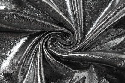 Minigonna metallizzata senza maniche con scollo rotondo 