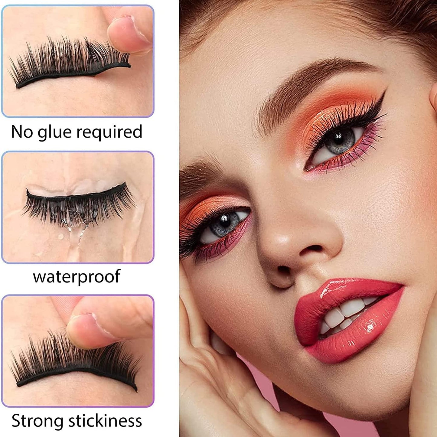 Natural Look Waterproof Fake Reusable Self-Adhesive Eyelashes - LUCY LEE Eyelashes