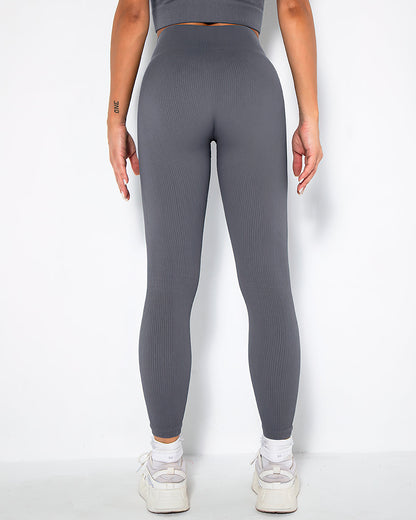 Leggings senza cuciture a coste Nieve - Grigio