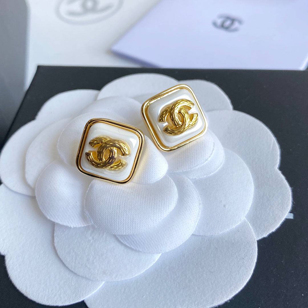 Letter Square Earrings