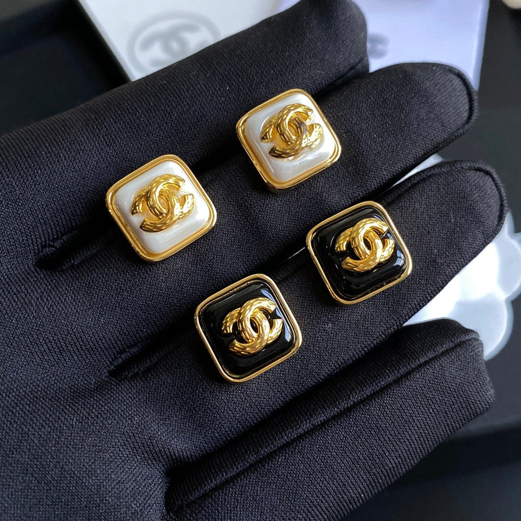 Letter Square Earrings
