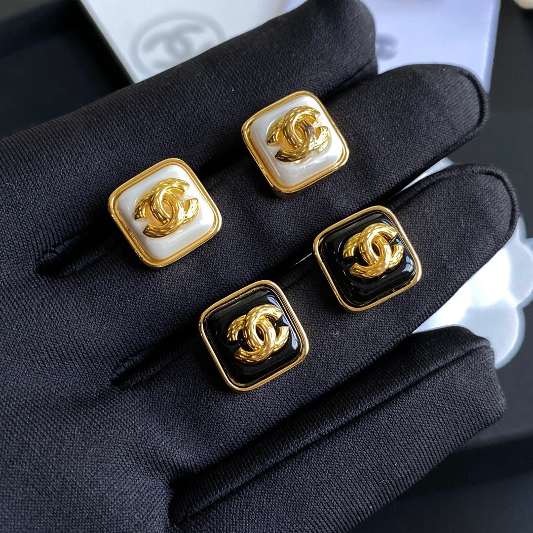 Letter Square Earrings