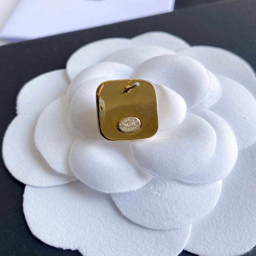 Letter Square Earrings