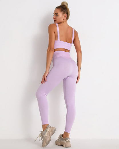 Leggings senza cuciture a coste Qiara - Viola