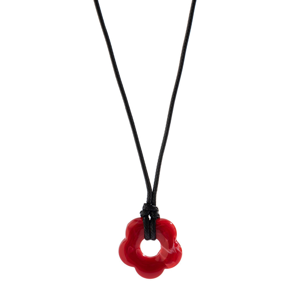 Flower Pendant Cord Necklace