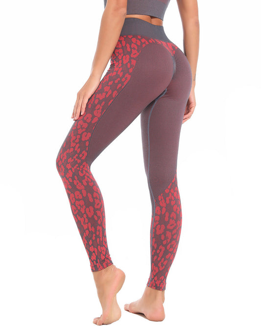Leggings senza cuciture River Leopard - Rosso