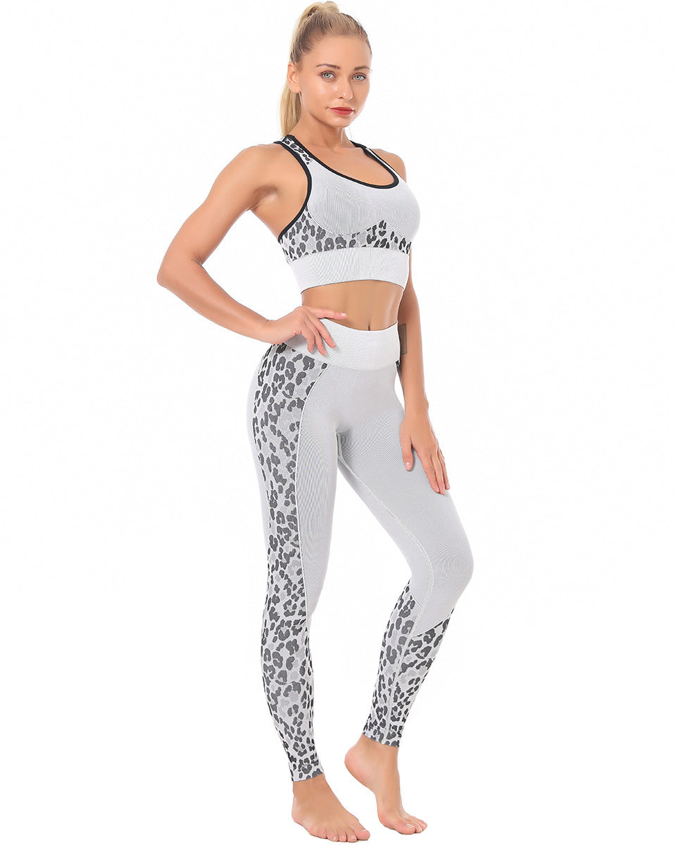 Leggings senza cuciture River Leopard - Grigio