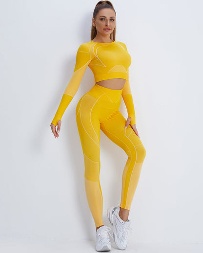 Leggings senza cuciture Stealth Crew - Giallo