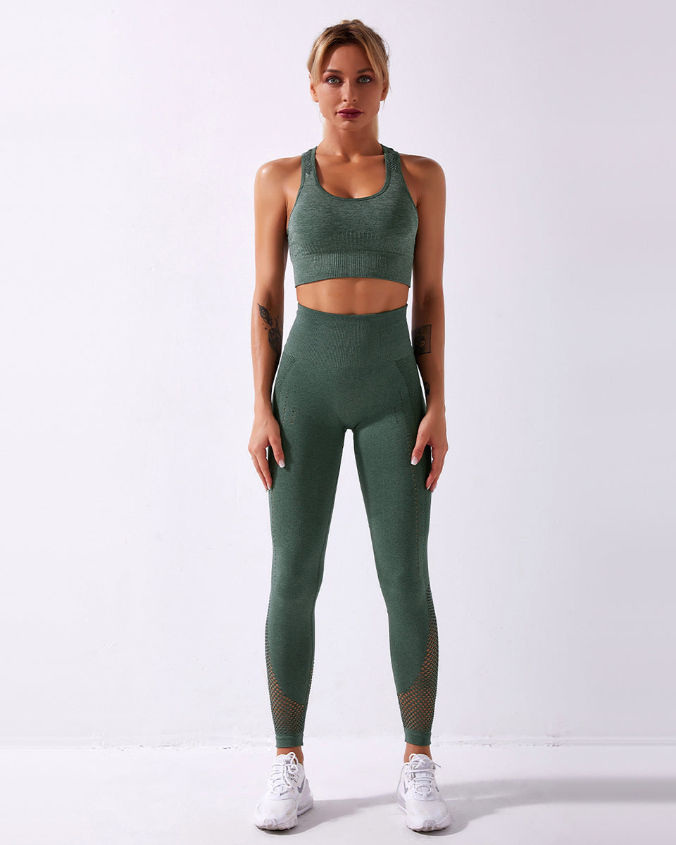 Leggings senza cuciture Terra - Verde scuro