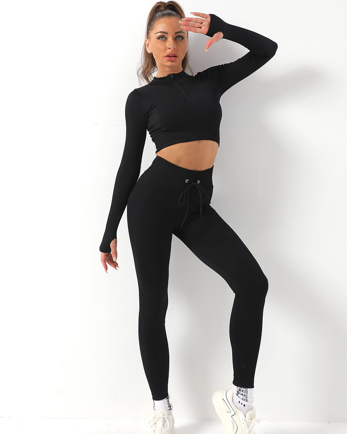 Leggings senza cuciture Wella - Nero