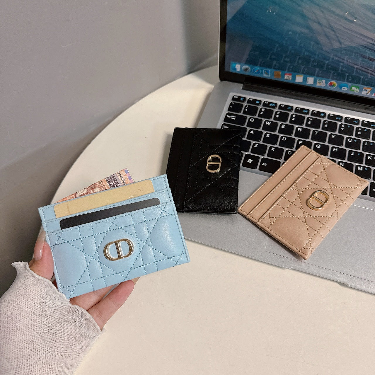 Embossed Leather Card Holder