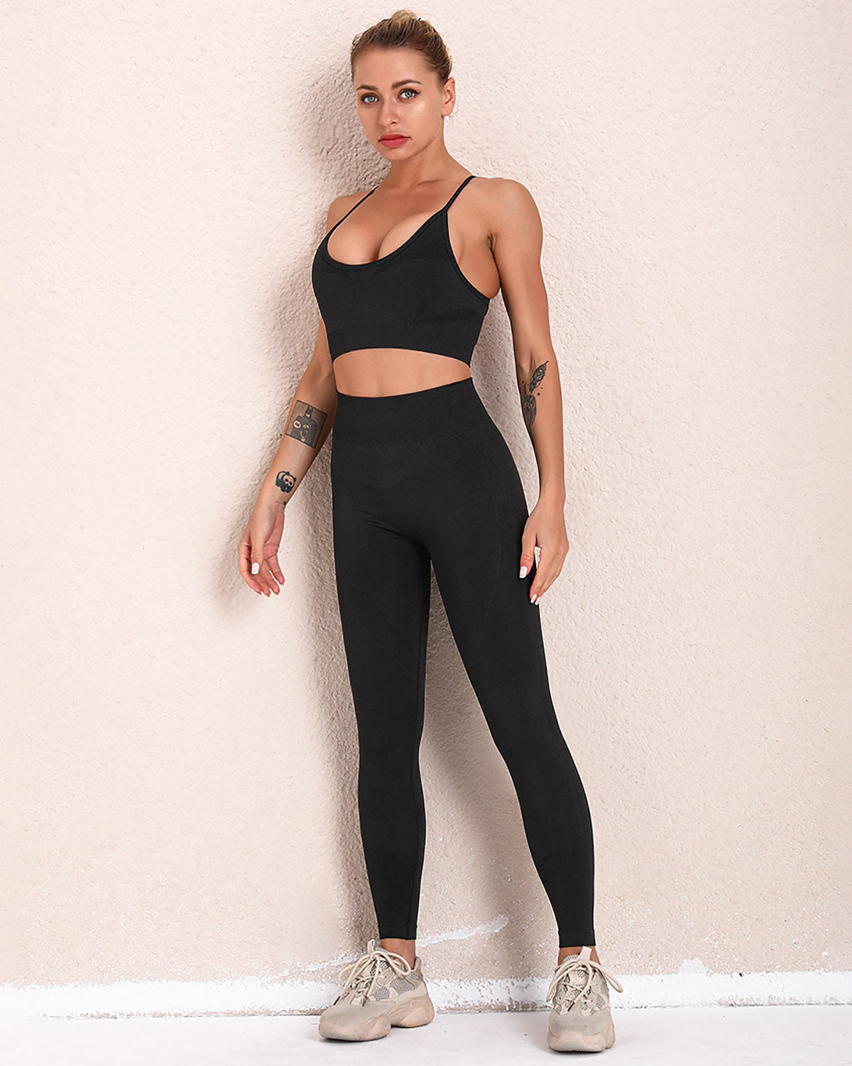 Leggings senza cuciture Xoco Hyperflex - Nero