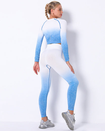 Leggings senza cuciture Yassi Ombre - Blu