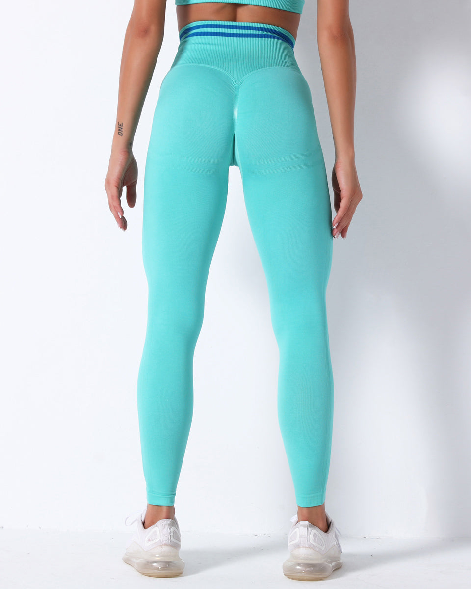 Leggings a vita alta Zephyr - Ciano