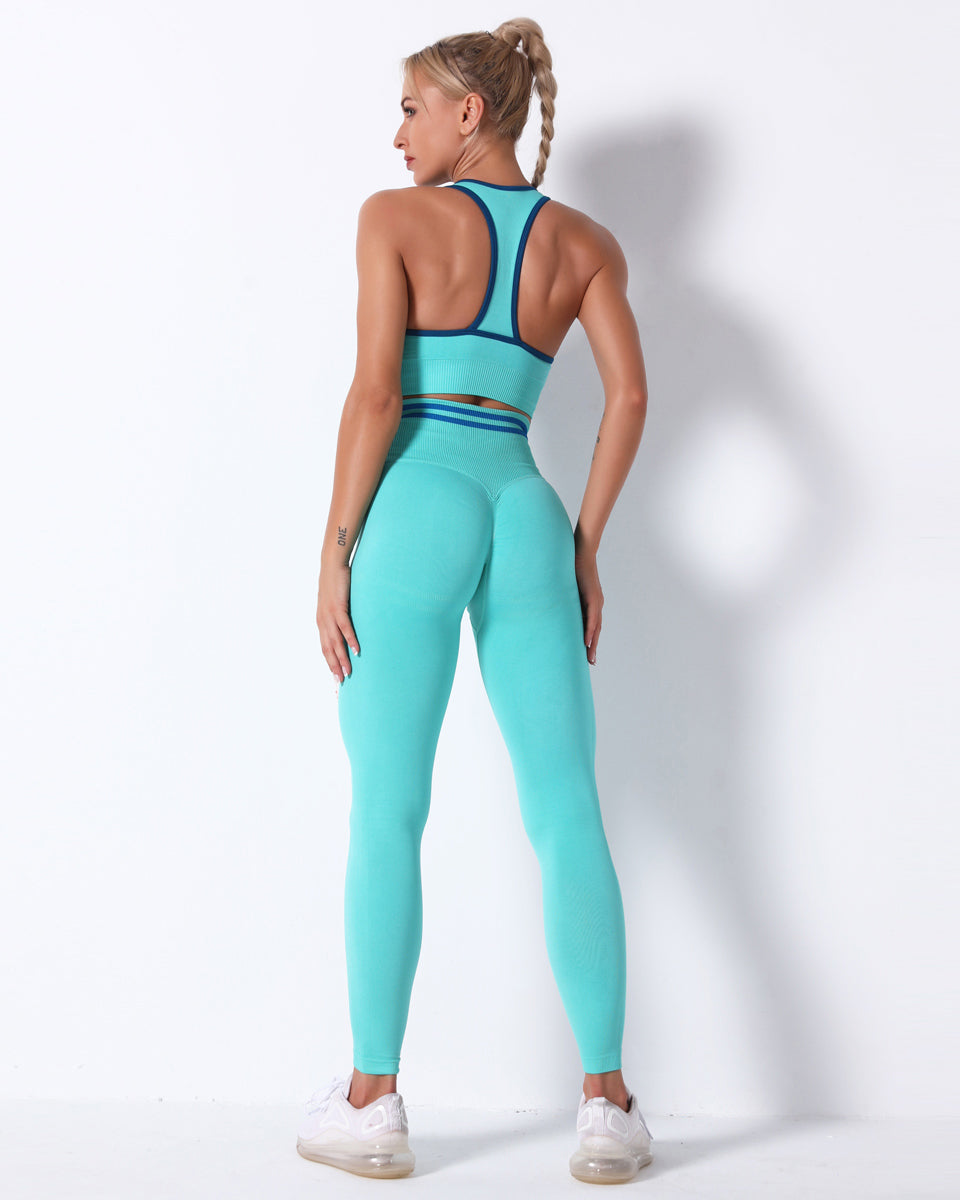Leggings a vita alta Zephyr - Ciano