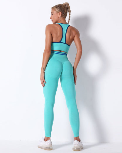 Leggings a vita alta Zephyr - Ciano