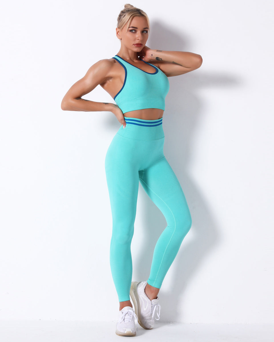 Leggings a vita alta Zephyr - Ciano